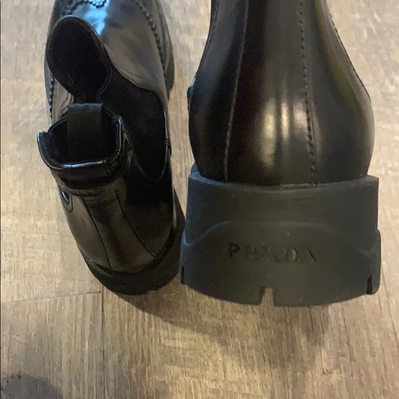new PRADA Leather Wing-Tip Chelsea Boots - Picture 12 of 12
